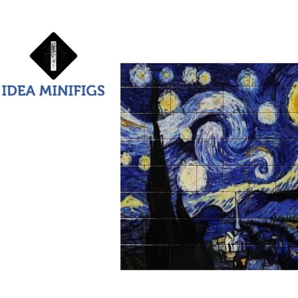 Starry Nights Art Puzzle - Educational UV Print Design Made of Lego Bricks - Picture 1 of 2